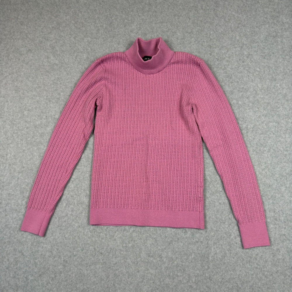 Catherine Malandrino Womens Pink Mock Neck Textured Knit Sweater Size S